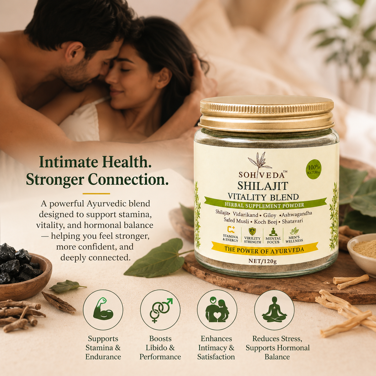 SOHVEDA Premium Shilajit Vitality Blend 120gm