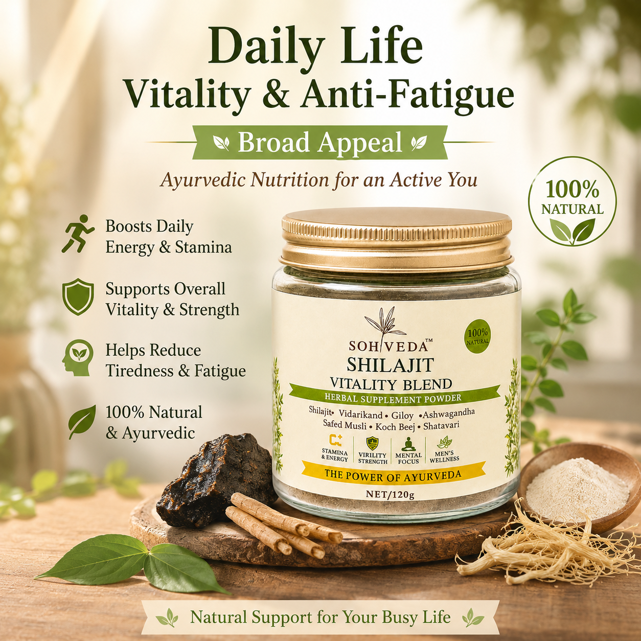 SOHVEDA Premium Shilajit Vitality Blend 120gm