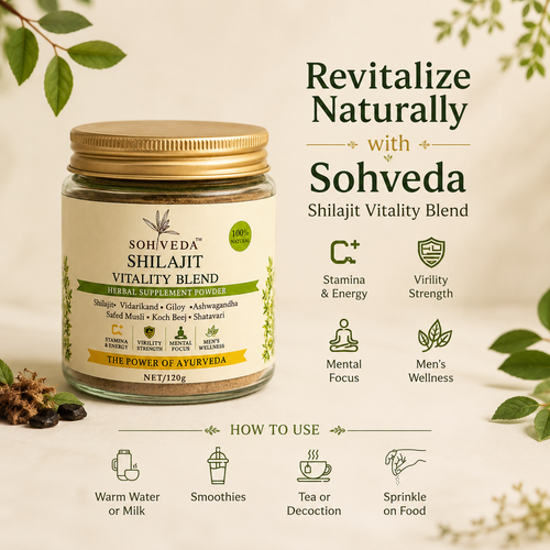 SOHVEDA Herbal Supplement Powder Shilajit Edition Vitality Blend 200g For Men's And Women's Wellness