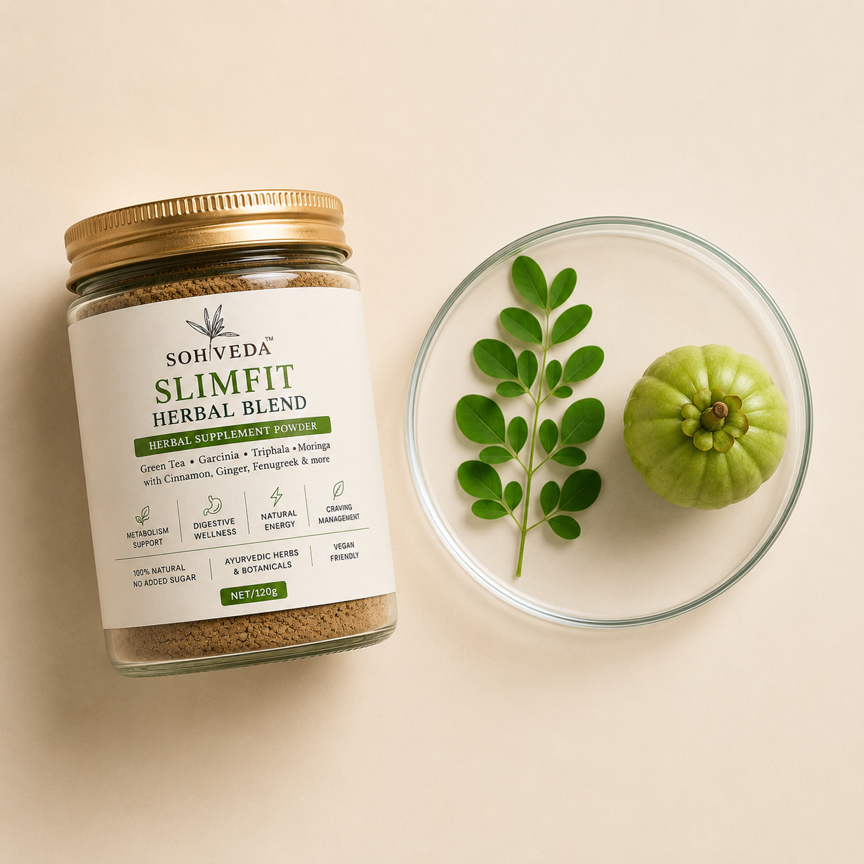 SlimFit Herbal Blend – Ayurvedic Weight Management Powder (120g)