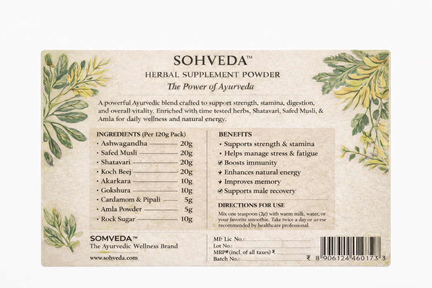 SOHVEDA Premium Ayurvedic Herbal Blend